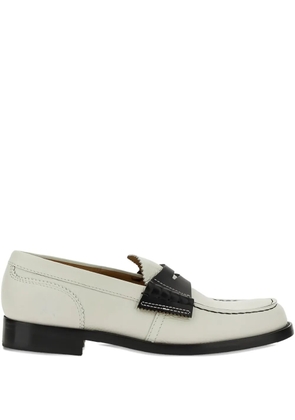 college leather loafers - White