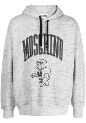 Moschino logo drawstring hoodie - Grey