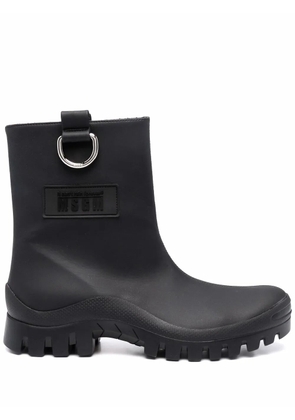 MSGM round-toe ankle leather boots - Black