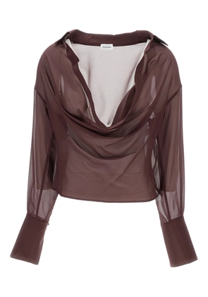 THE ANDAMANE Viola draped-effect blouse - Brown
