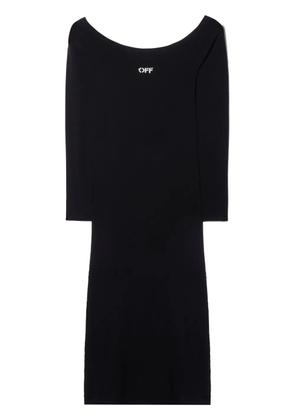 Off-White Off Stamp off-shoulder dress - Black