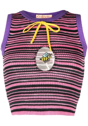 CORMIO Gloria striped knitted top - Pink