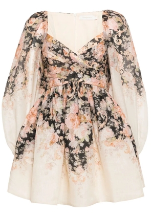 ZIMMERMANN Illustration mini dress - Neutrals
