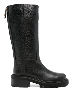 Via Roma 15 leather zip-detail boots - Black