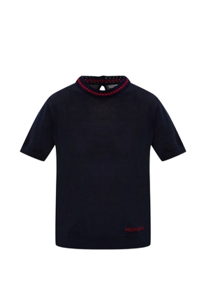 Moncler shorty-sleeve knitted T-shirt - Blue