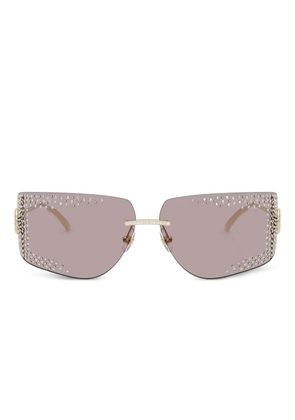 Jimmy Choo Eyewear JC4009B crystal-embellished geometric sunglasses - Gold