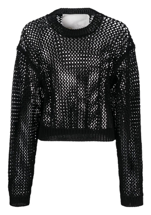 Ramael cotton open-knit jumper - Black