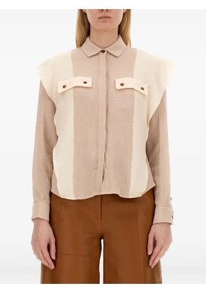 Alysi two-tone cotton shirt - Neutrals