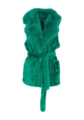 V°73 faux fur belted vest - Green