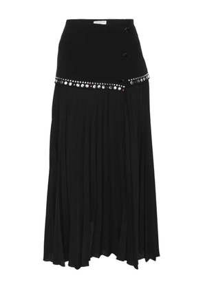 SANDRO pleated metal-embellished midi skirt - Black