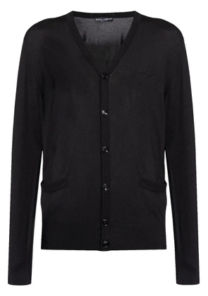 Dolce & Gabbana logo-embroidered cardigan - Black