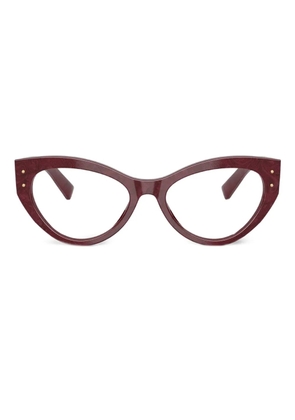Dolce & Gabbana Eyewear lace-print cat-eye glasses - 3442 Bordeaux Lace