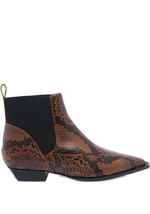 ANGEL ALARCON snakeskin pointed-toe ankle boots - Brown