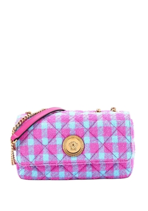 Versace Pre-Owned Medusa Icon Chain Flap Bag Quilted Tweed East West shoulder bag - Pink