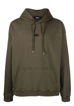 DSQUARED2 embroidered-logo detail hoodie - Green