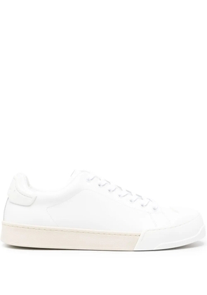 Marni logo-debossed tonal leather sneakers - White
