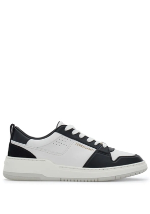 Ferragamo panelled leather sneakers - White