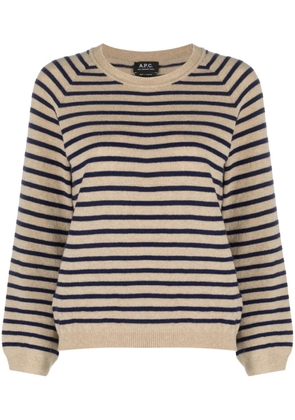 A.P.C. Lilas striped wool jumper - Neutrals
