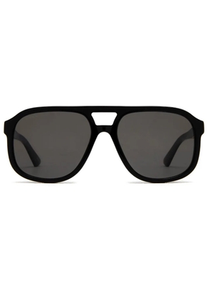 Gucci Eyewear pilot-frame logo-plaque sunglasses - Black