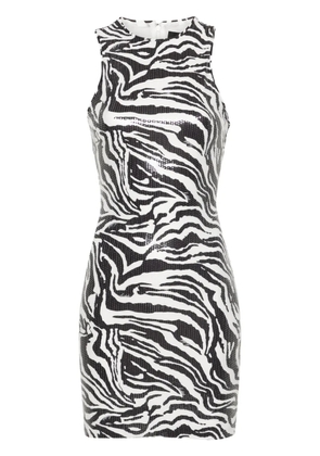 ROTATE BIRGER CHRISTENSEN zebra-print sequin embellished dress - White