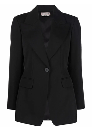 Alexander McQueen rear-tie single-breasted blazer - Black