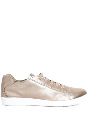Sarah Chofakian leather lace-up sneakers - Gold