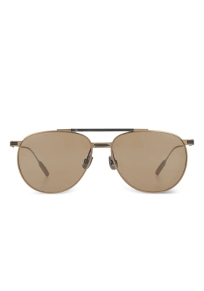 Brunello Cucinelli round pilot sunglasses - Yellow