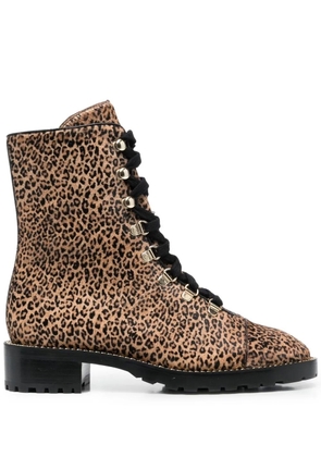 Stuart Weitzman jaguar-print 40mm ankle boots - Brown