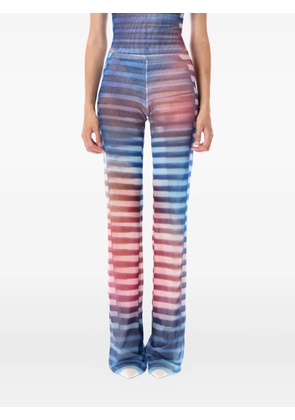 Jean Paul Gaultier Air stripe mesh trousers - Blue