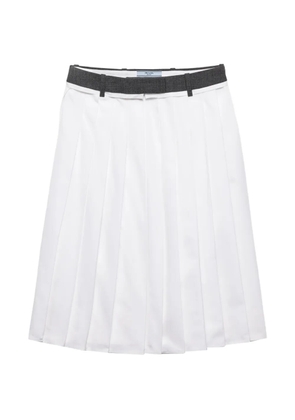 Prada pleated poplin midi skirt - White