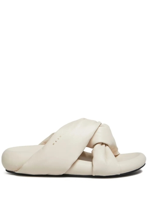 Marni Bubble twist-detail leather sandals - White