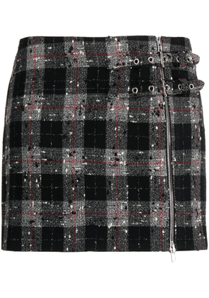 Alessandra Rich checked wool-blend miniskirt - Black