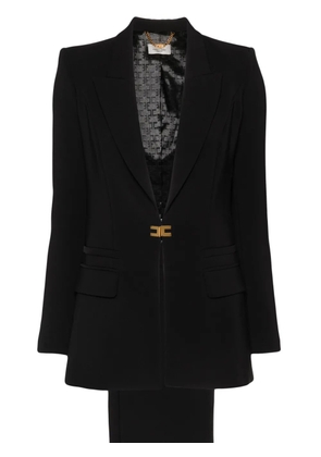 Elisabetta Franchi logo-plaque crepe suit - Black