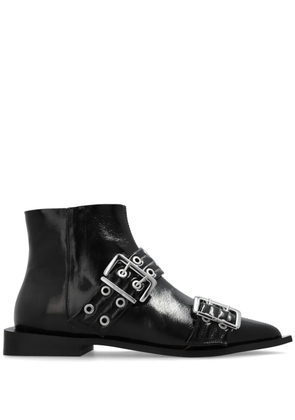 GANNI eyelet-detailing biker boots - Black