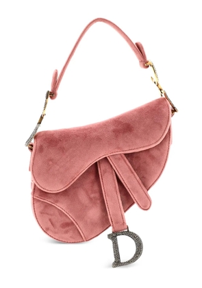 Christian Dior Pre-Owned Saddle Handbag Velvet with Crystals Mini shoulder bag - Pink