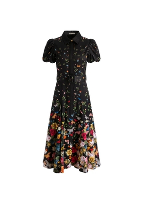 alice + olivia Henrietta floral belted midi dress - Black