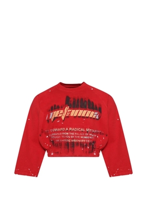 RRR123 graphic-print crew-neck sweatshirt - Red