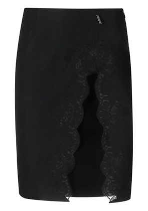 DSQUARED2 lace-detail virgin wool skirt - Black