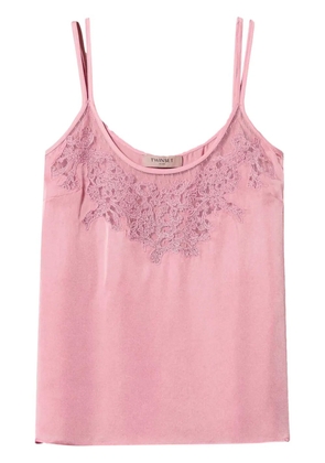 TWINSET embroidered-detailing satin top - Pink