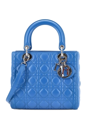 Christian Dior Pre-Owned Lady Dior Bag Cannage Quilt Lambskin Medium satchel - Blue