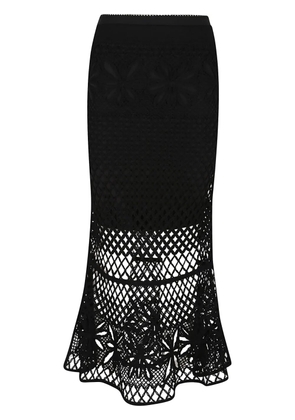 PINKO crochet-effect maxi skirt - Black