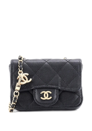 CHANEL Pre-Owned Classic Flap Chain Quilted Caviar Mini belt bag - Black