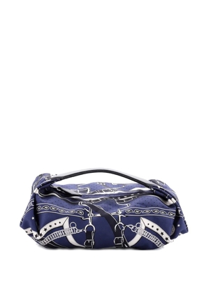 Hermès Pre-Owned Balusoie Bag Printed Silk and Leather clutch bag - Black