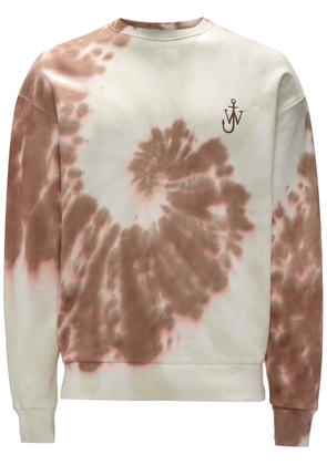 JW Anderson Anchor-logo tie-dye sweatshirt - Brown