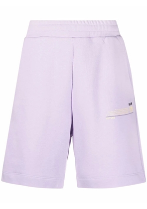 MSGM logo patch track shorts - Pink