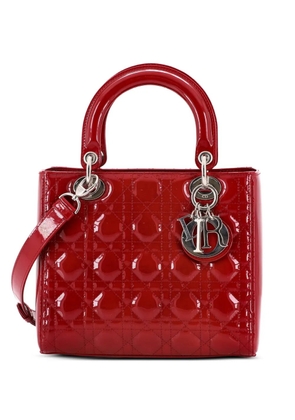 Christian Dior Pre-Owned Lady Dior Bag Cannage Quilt Patent Medium satchel - Red