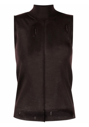 AMIRI high neck cashmere vest - Brown