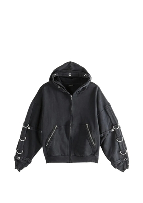 Balenciaga ring-detail zip-fastening hoodie - Black