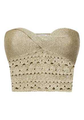 SIMONA CORSELLINI metallic crochet top - Yellow