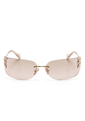 Miu Miu Eyewear logo-plaque sunglasses - Gold